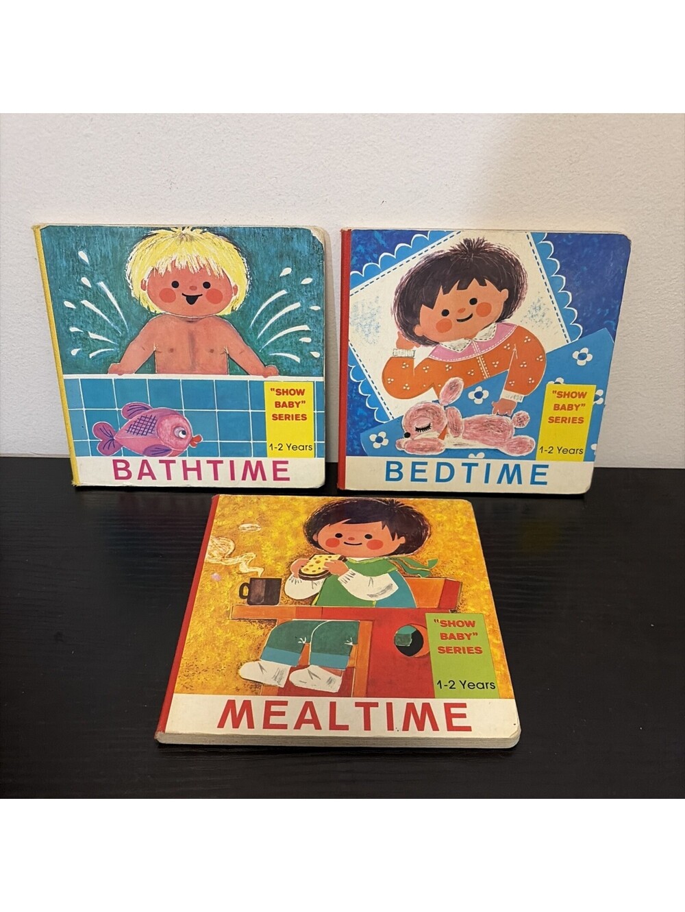 Brimax Vintage Board Book Lot of 3 - Mealtime Bathtime Bedtime 70s